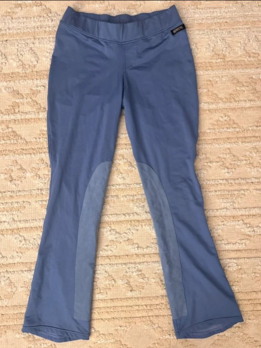 Kerrits XL Riding Pants Blue Ultrasuede Knee Patch Bootcut USA
